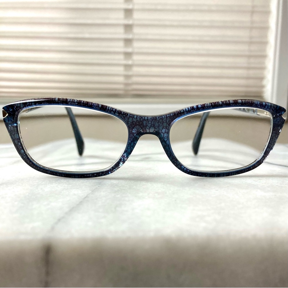 Prada VPR 04P JAX-1O1 Eyeglasses With Blue Translucent Frame 52-17-135 Italy